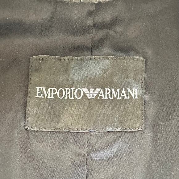Emporio Armani Black Leather Moto Peplum Jacket Size 38 XS 2/4 US Italy - Picture 5 of 9